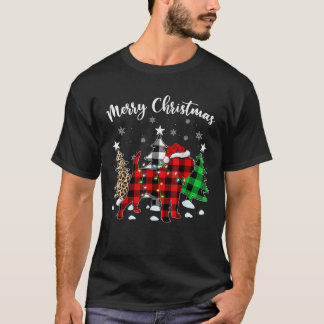 Leopard Buffalo Plaid Brussels Griffon Dog Christm T Shirt