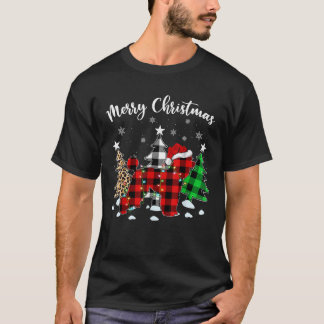 Leopard Buffalo Plaid Standard Poodle Dog Christma T Shirt
