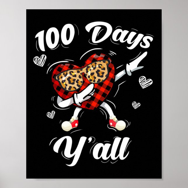 Leopard Buffalo Play 100 dagar Y'all of School Dab Poster (Framsidan)