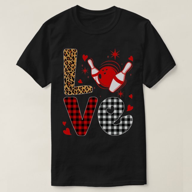 Leopard Buffalo Play Bowling Player Funny Valenti T Shirt (Design framsida)