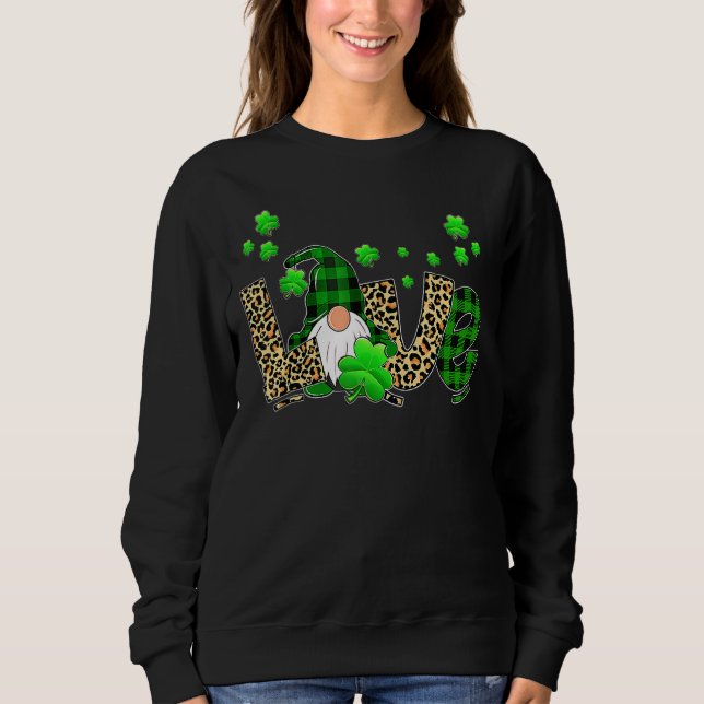 Leopard Buffalo Play Kärlek St patricks day Gnomes T Shirt (Framsida)