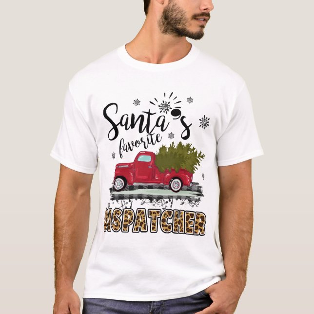 Leopard Buffalo Play Santa's Favorite Dispatcher T Shirt (Framsida)
