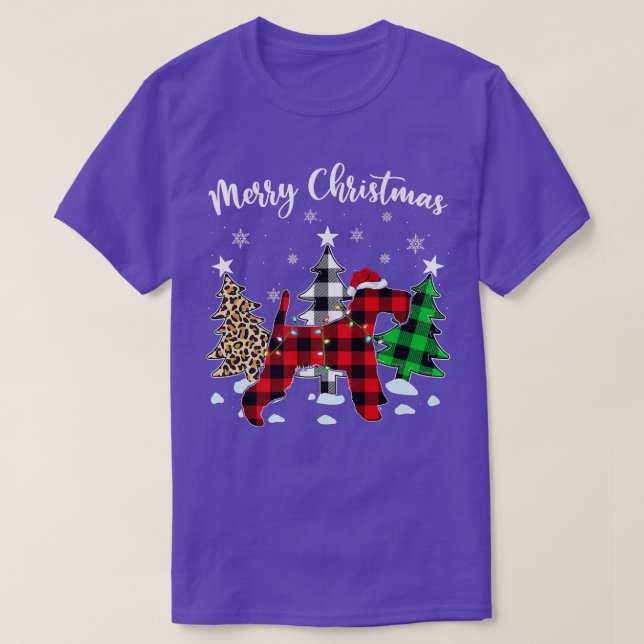 Leopard Buffalo Play Wire Fo Terrier Hund Christma T Shirt (Design framsida)