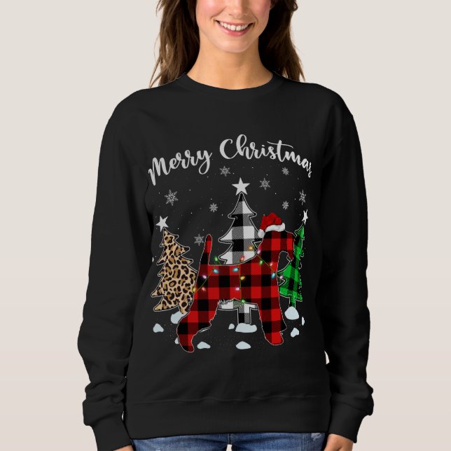 Leopard Buffalo Play Wire Fox Terrier Hund Christm T Shirt (Framsida)