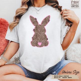 Leopard Bunny Anpassade Färg Doodle Cute Rosa T Shirt