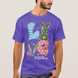 Leopard Bunny KÄRLEK L&D Nurse Funny Påsk Day Chri T Shirt