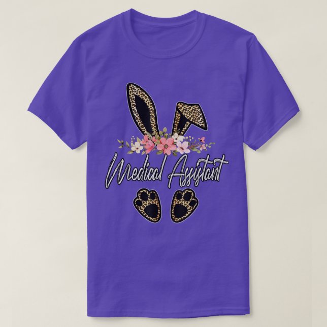Leopard Bunny Medical Assistant Glad påsk Dag N T Shirt (Design framsida)