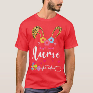Leopard Bunny Nurse Glad påsk  T Shirt