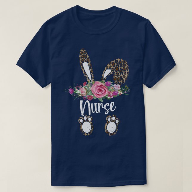 Leopard Bunny Nurse Påsk Påskägg Påsk  T Shirt (Design framsida)
