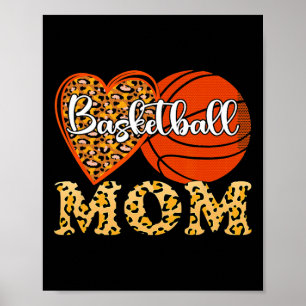 Leopard Bysketbyll Mamma Game Day Mamma Life Tie D Poster