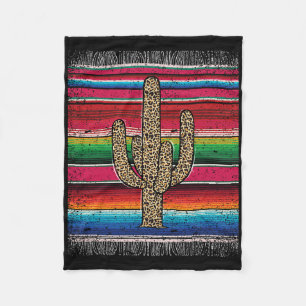 Leopard Cactus Mexican Serape Cinco De Mayo Women Fleecefilt