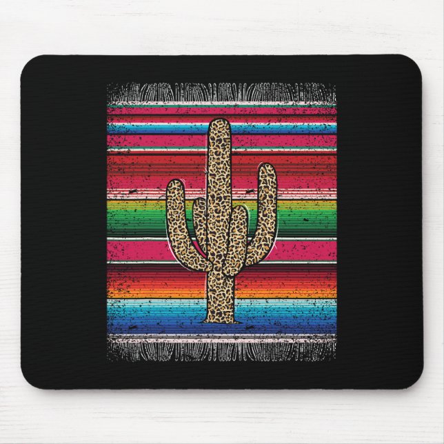 Leopard Cactus Mexican Serape Cinco De Mayo Women Musmatta (Framsidan)
