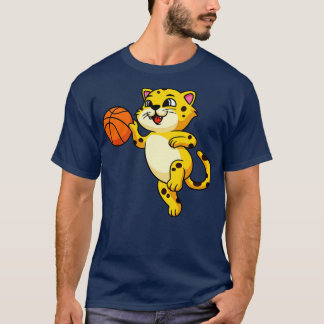 Leopard Cat spelar Basketball Kids T Shirt