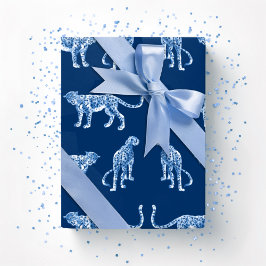 Leopard Catwalk i Blå Indigo Presentpapper