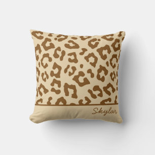 Leopard Cheetah Animal Print Anpassningsbar Cursiv Kudde