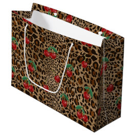 Leopard Cheetah Animal Print Red Cherry Pattern