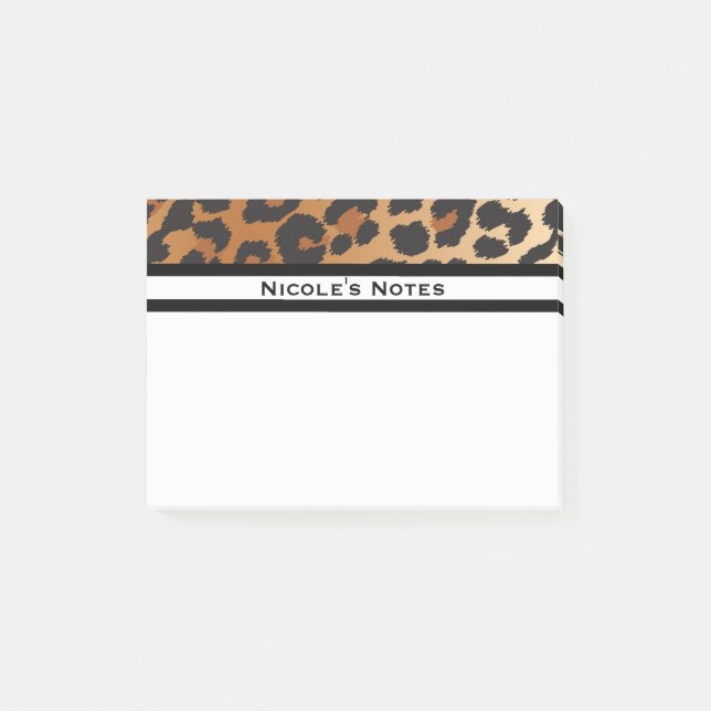 Leopard Cheetah Animal Print Trendig Personlig Post-it Block (Framsida)