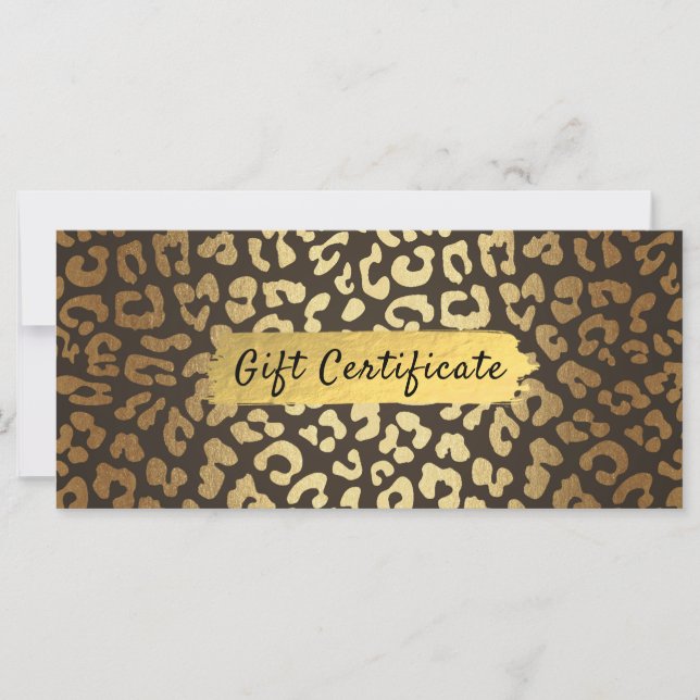Leopard Cheetah Animal Skin Print Gift Certificate (Framsida)