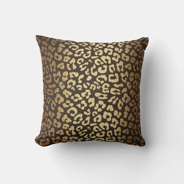 Leopard Cheetah Animal Skin Skriv ut Modern Glam G Kudde (Framsida)