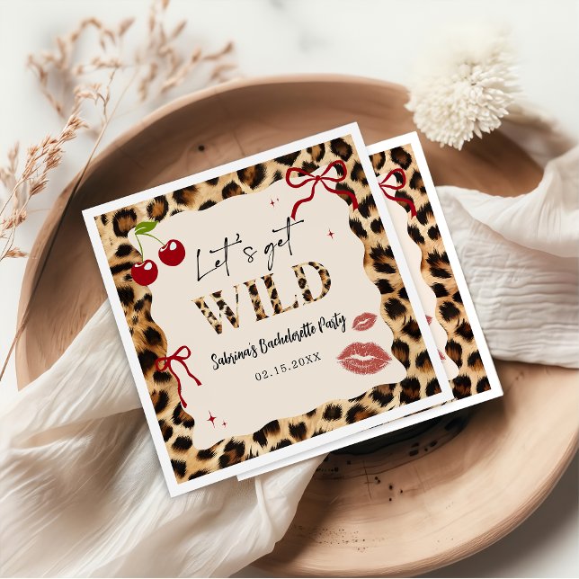 Leopard Cheetah Bachelorette Weekend Party Napkins Pappersservett (Skapare uppladdad)