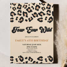 Leopard Cheetah Four Vild 4e födelsedagen Party