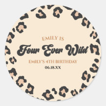 Leopard Cheetah Four Vild 4e födelsedagen Party