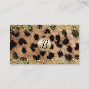 Leopard Cheetah Guld Glitter Kundlojalitet Lojalitetskort