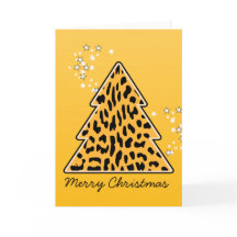 Leopard cheetah Julgran Greeting Card
