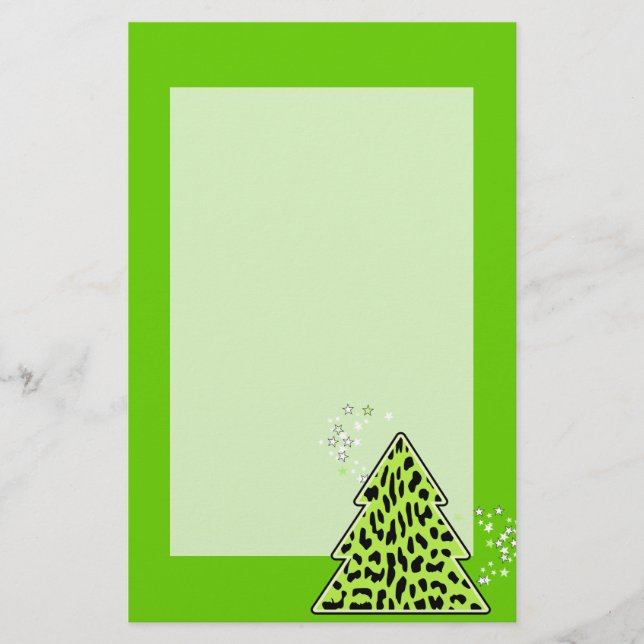 Leopard cheetah Julgran Stationery Brevpapper (Framsida)
