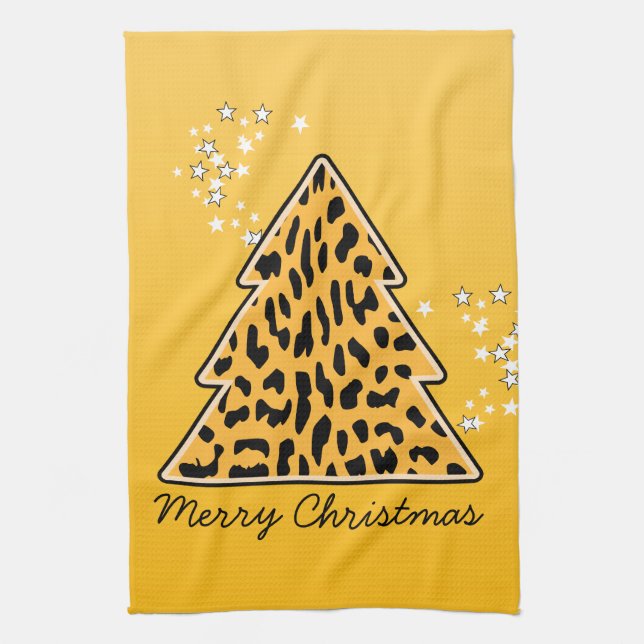Leopard cheetah Julgran Towel Kökshandduk (Vertikal)