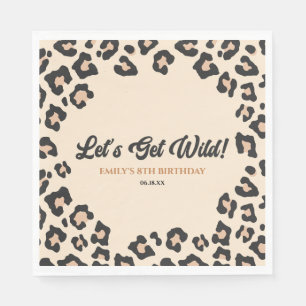 Leopard Cheetah Låt oss Vild! Födelsedagsfest Pappersservett