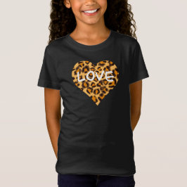 Leopard cheetah mönster hjärta Kärlek T Shirt