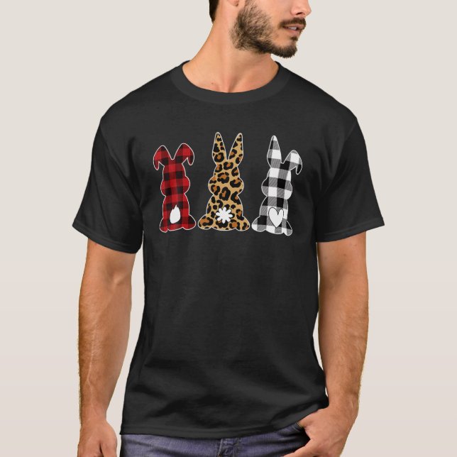 Leopard Cheetah Play Bunny Rabbit Funny Påsk Ho T Shirt (Framsida)