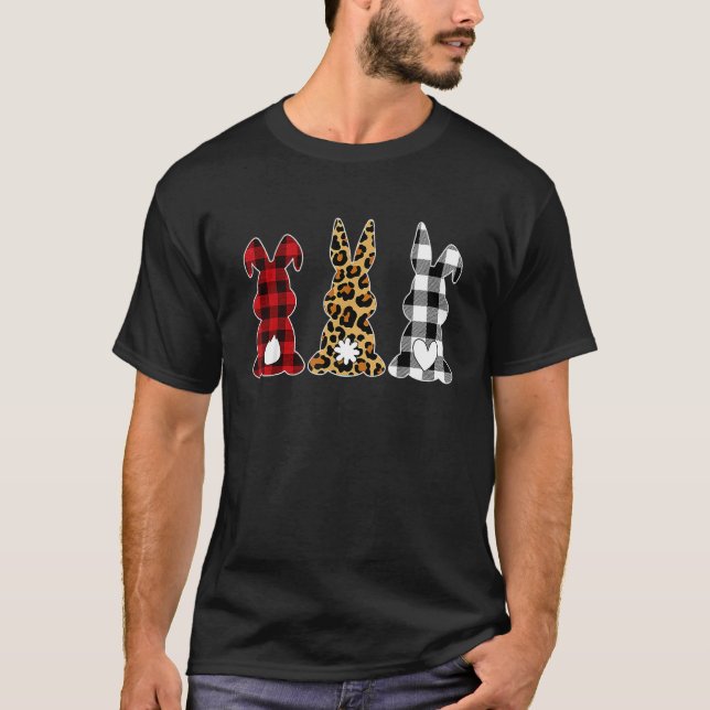 Leopard Cheetah Play Bunny Rabbit Funny Påsk Ho T Shirt (Framsida)