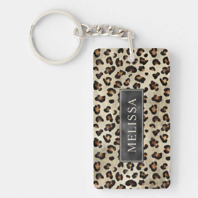 Leopard Cheetah Print With Black Faux Foil Texture (Framsidan)