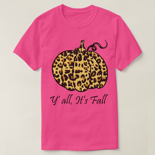 Leopard Cheetah Pumpkin Animal Fall Autumn Cute Ca T Shirt (Design framsida)