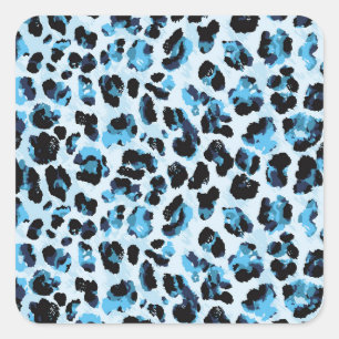 Leopard Cheetah Skin: Watercolor Vintage Tie Dye Fyrkantigt Klistermärke