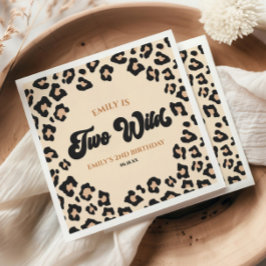 Leopard Cheetah Skriv ut två Vilder andra födelsed Pappersservett