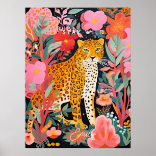 Leopard cheetah stanna i vildens barn poster
