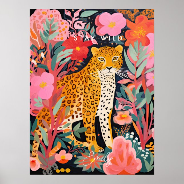 Leopard cheetah stanna i vildens barn poster (Framsidan)