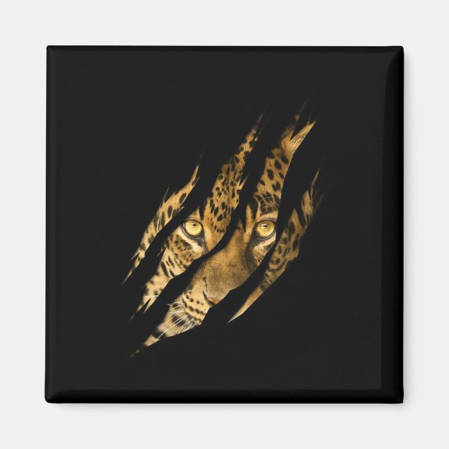 Leopard Cheetah Tiger Leopard Ansikte Lejon Cat Ap Magnet (Framsidan)