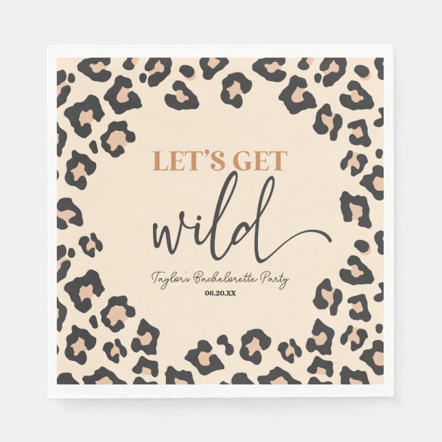 Leopard Cheetah Vild Bachelorette Helg Party Pappersservett (Framsidan)