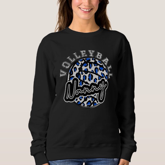 Leopard Cheetah Volleyball Blue Nanny Shirt Womens T (Framsida)