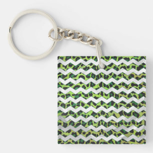 Leopard Chevron Black and Grönt Print