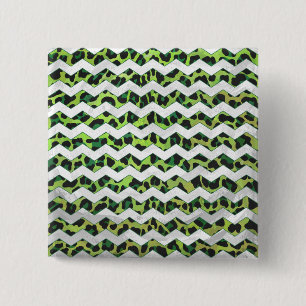 Leopard Chevron Black and Grönt Print Knapp