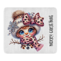 Leopard Chic Christmas Snowman