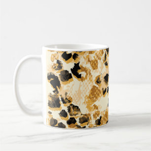 Leopard Chic: Vintage Mönster Elegance. Kaffemugg