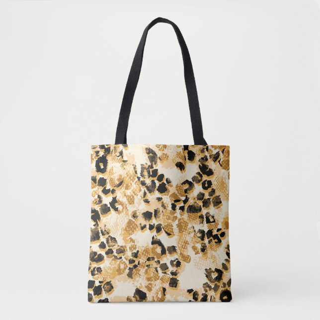 Leopard Chic: Vintage Mönster Elegance. Tygkasse (Framsida)
