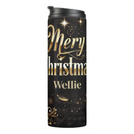 Leopard Christmas Gold Personalized Tumbler