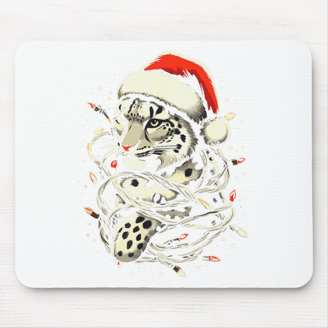Leopard Christmas Santa Hat Christmas Lights Women Musmatta (Framsidan)